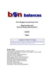 Penn Budget Journal Entry Form Requirements and General Design ...