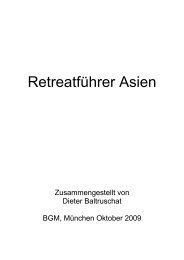 Retreatführer Asien - Retreat Infos