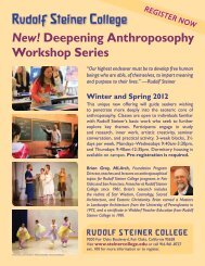 Deepening Anthroposophy Workshop Series - Rudolf Steiner College
