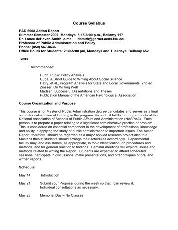 Course Syllabus - Askew School of Public Administration and Policy ...