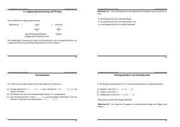 4. Logikprogrammierung und Prolog Hornklauseln Prolog-Notation ...