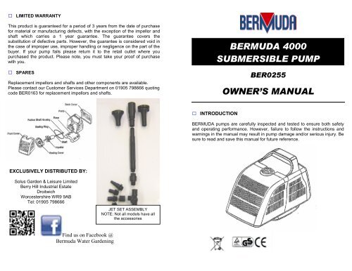 Submersible Pond Pump 4000 - Bermuda