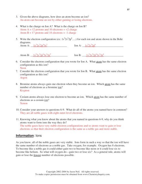 Electron Configuration Level One Worksheet