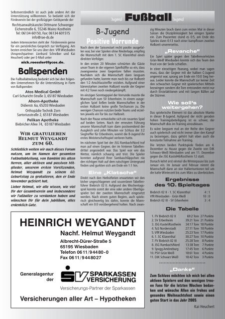 21. Jahrgang aktuell VfR · Verein für Rasenspiele ... - VfR Wiesbaden