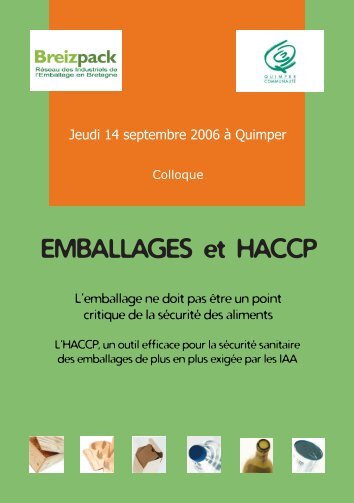 invitation emballages et HACCP - Bretagne Innovation