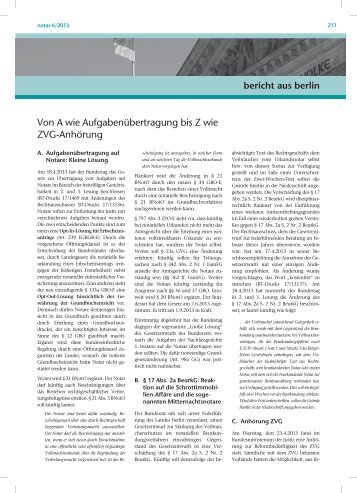 Bericht aus Berlin 6/2013 - Deutscher Notarverein