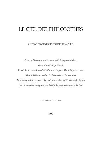 le ciel des philosophes - BibliothÃ¨que NumÃ©rique Alchimique du ...