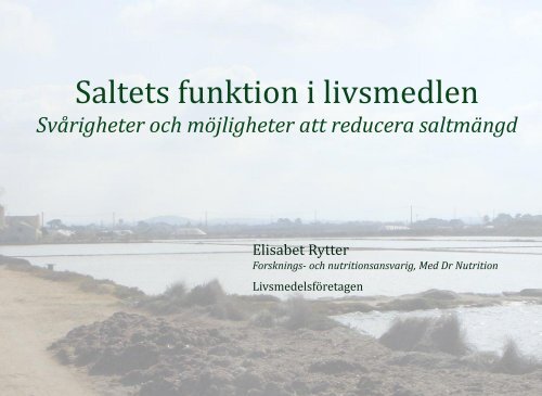 Saltets funktion i livsmedel