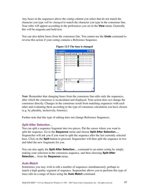 Sequencher 4.8 User Manual--PC - Bioinformatics and Biological ...