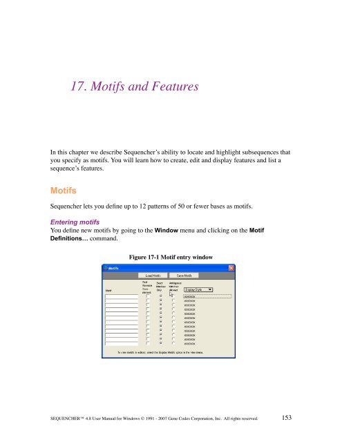 Sequencher 4.8 User Manual--PC - Bioinformatics and Biological ...