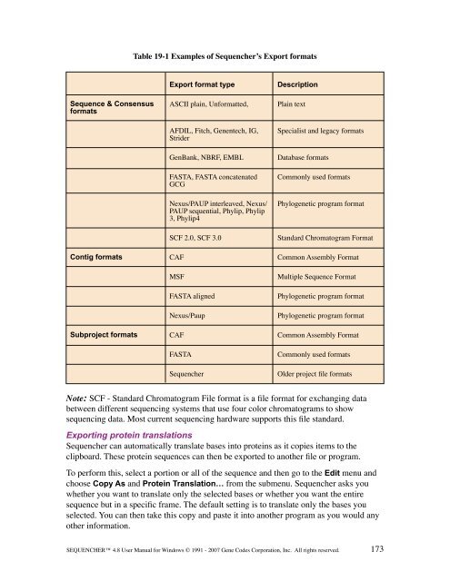 Sequencher 4.8 User Manual--PC - Bioinformatics and Biological ...