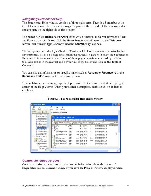 Sequencher 4.8 User Manual--PC - Bioinformatics and Biological ...