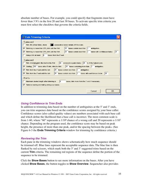 Sequencher 4.8 User Manual--PC - Bioinformatics and Biological ...