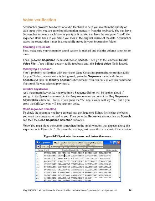 Sequencher 4.8 User Manual--PC - Bioinformatics and Biological ...