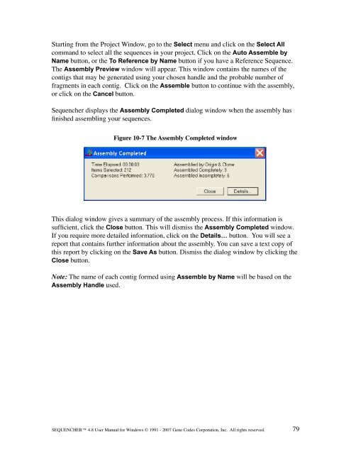 Sequencher 4.8 User Manual--PC - Bioinformatics and Biological ...