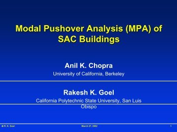 Modal Pushover Analysis (MPA) of SAC Buildings