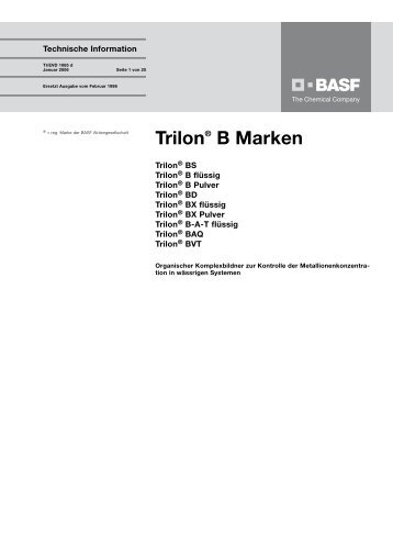 Trilon® B Marken - Performance Chemicals - BASF