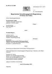 Zum Urteil - bei der bayerischen Verwaltungsgerichtsbarkeit - Bayern