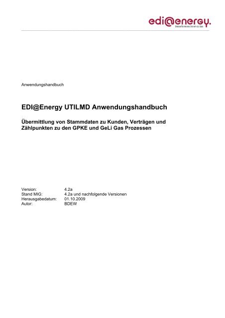 UTILMD_edi_energy_AHB_4 2a_20091001.pdf - Edi-energy.de