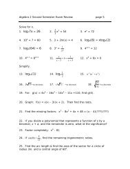 Algebra 2 Second Semester Exam Review