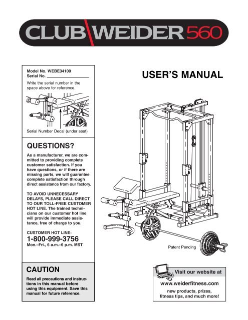 weider club 560 - Fitness Equipment