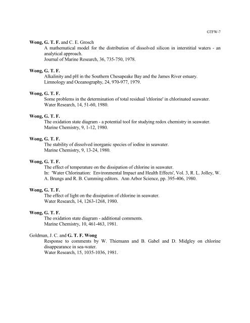 RESUME GEORGE T. F. WONG - Academia Sinica