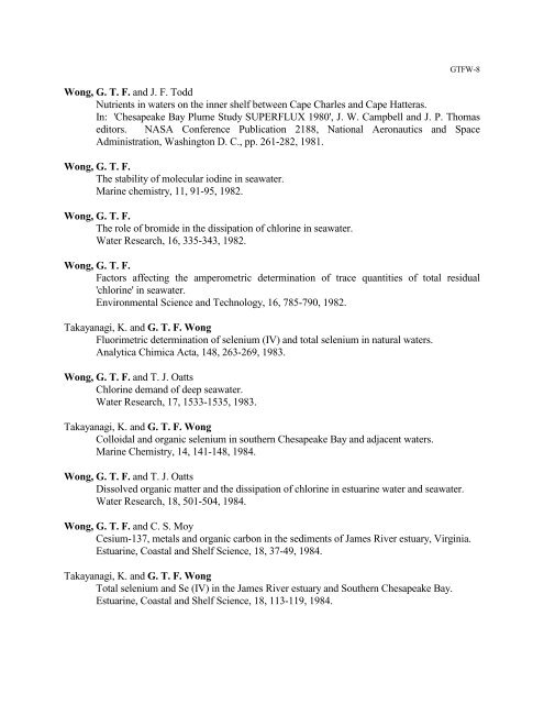 RESUME GEORGE T. F. WONG - Academia Sinica