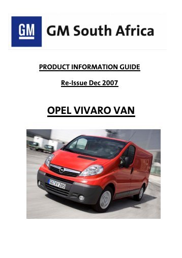 OPEL VIVARO VAN - Reeds