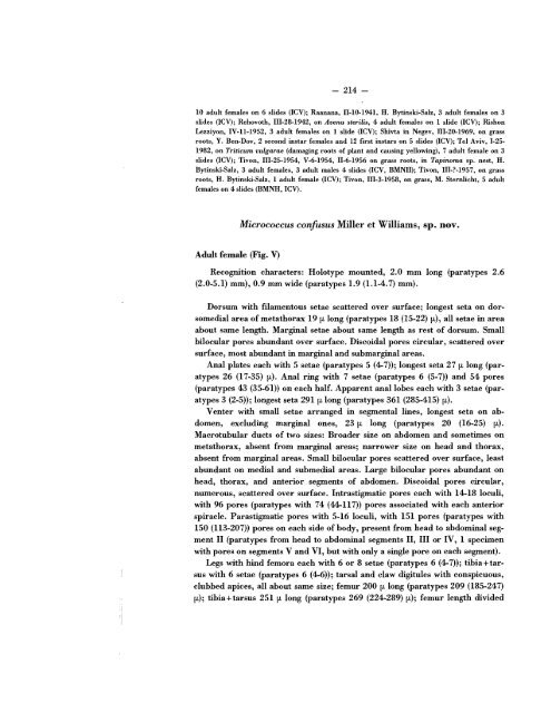 Systematic revision of the Family Micrococcidae (Homoptera ...