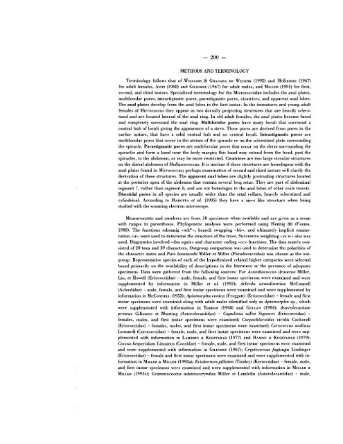 Systematic revision of the Family Micrococcidae (Homoptera ...