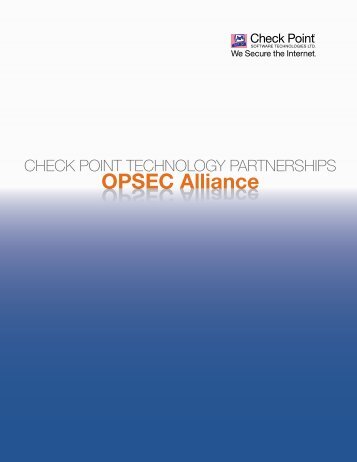 OPSEC Alliance - Check Point