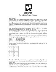 Tea and Coffee Rhythm Patterns