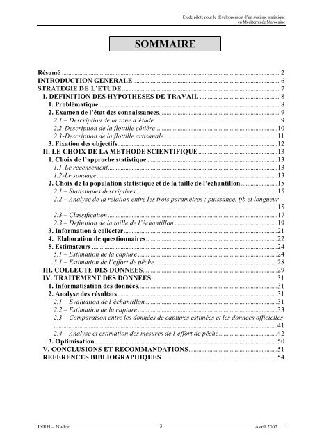 Etude pilote pour le dÃ©veloppement d'un systÃ¨me ... - Fao - Copemed