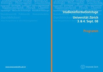 Studieninformationstage UniversitÃ¤t ZÃ¼rich - Pflumm.name
