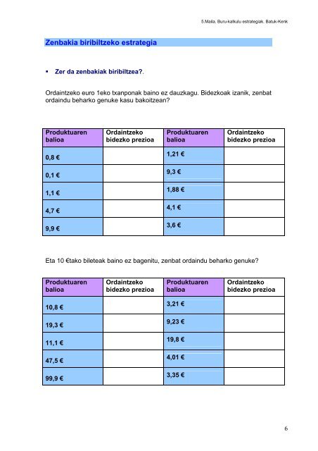 5.maila BURUZKO KALKUKU ESTRATEGIAK BATUKETAK eta ...