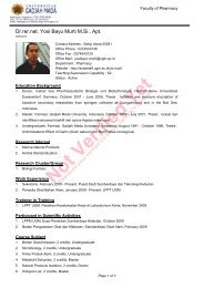 Yosi Bayu Murti Curriculum Vitae - Farmasi Bahan Alam