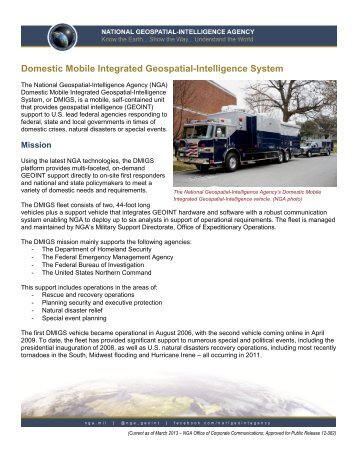 Domestic Mobile Integrated Geospatial-Intelligence System