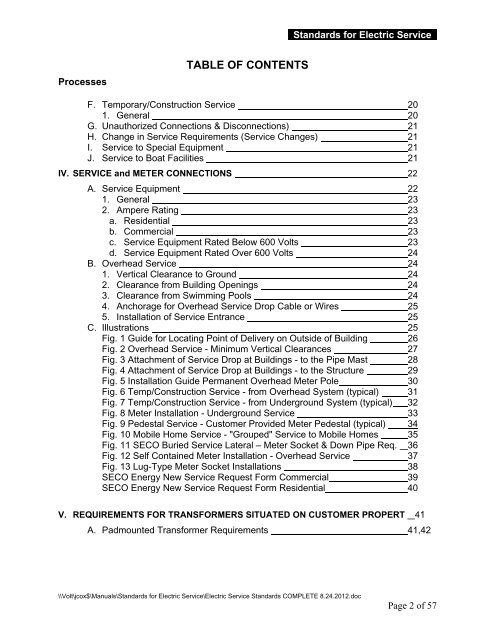 Electric Service Standards - SECO Energy