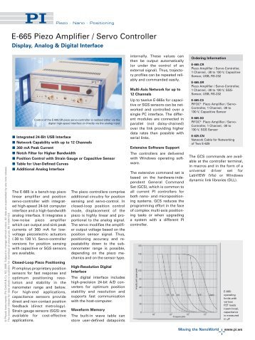 E-665 Piezo Amplifier / Servo Controller - PZT & Piezo Actuators ...