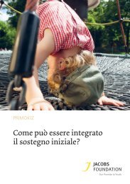 Come puÃ² essere integrato il sostegno iniziale? - Jacobs Foundation