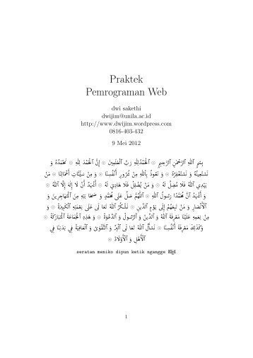 Praktek Pemrograman Web - Weblog-e Dwi Sakethi