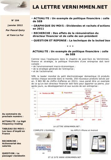 la lettre vernimmen.net - Finance d'entreprise