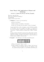 Game Theory with Applications to Finance and Marketing