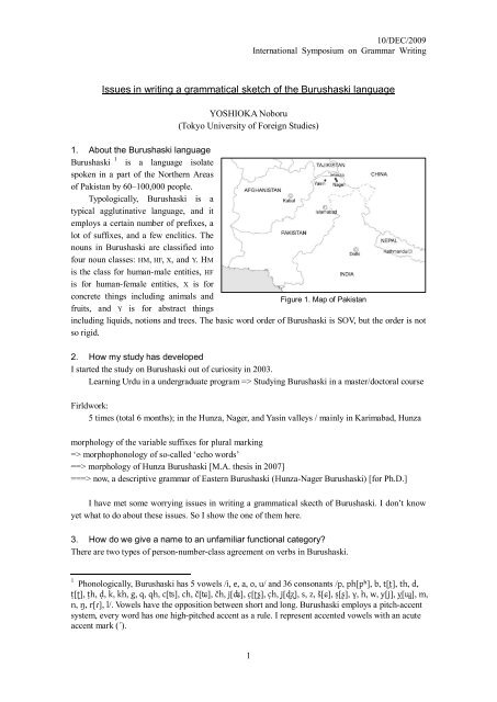 Issues in writing a grammatical sketch of the Burushaski language