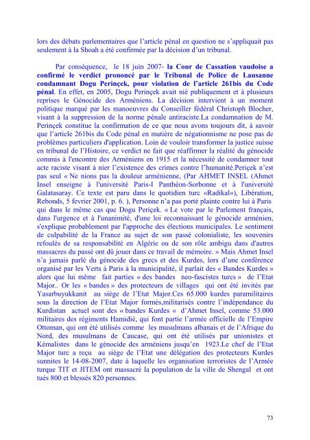 LE GENOCIDE DES ARMENIENS et DES KURDES DE ... - Pen-Kurd