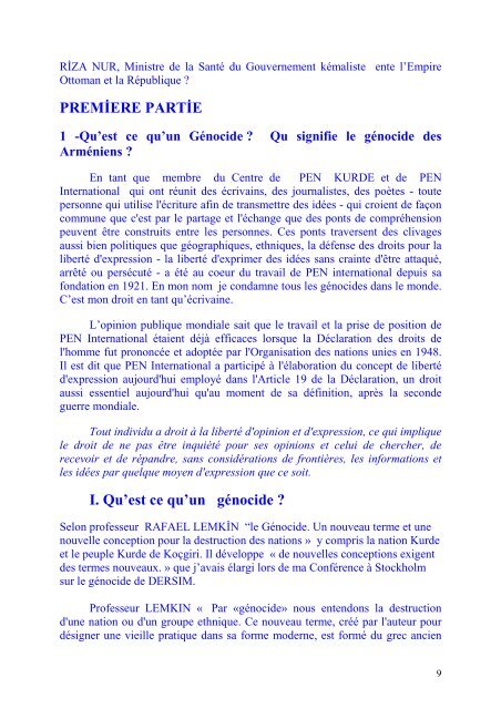 LE GENOCIDE DES ARMENIENS et DES KURDES DE ... - Pen-Kurd