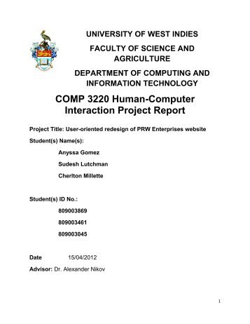 COMP 3220 Human-Computer Interaction Project Report - Home