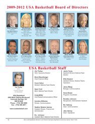 2009-2012 USA Basketball Board of Directors USA Basketball Staff