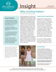 A&T Technical Brief: Why stunting matters - Alive & Thrive