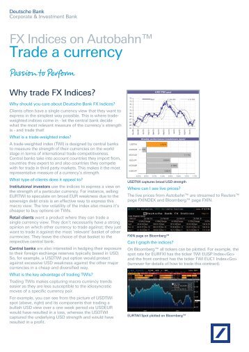 Trade a currency - Autobahn - Deutsche Bank